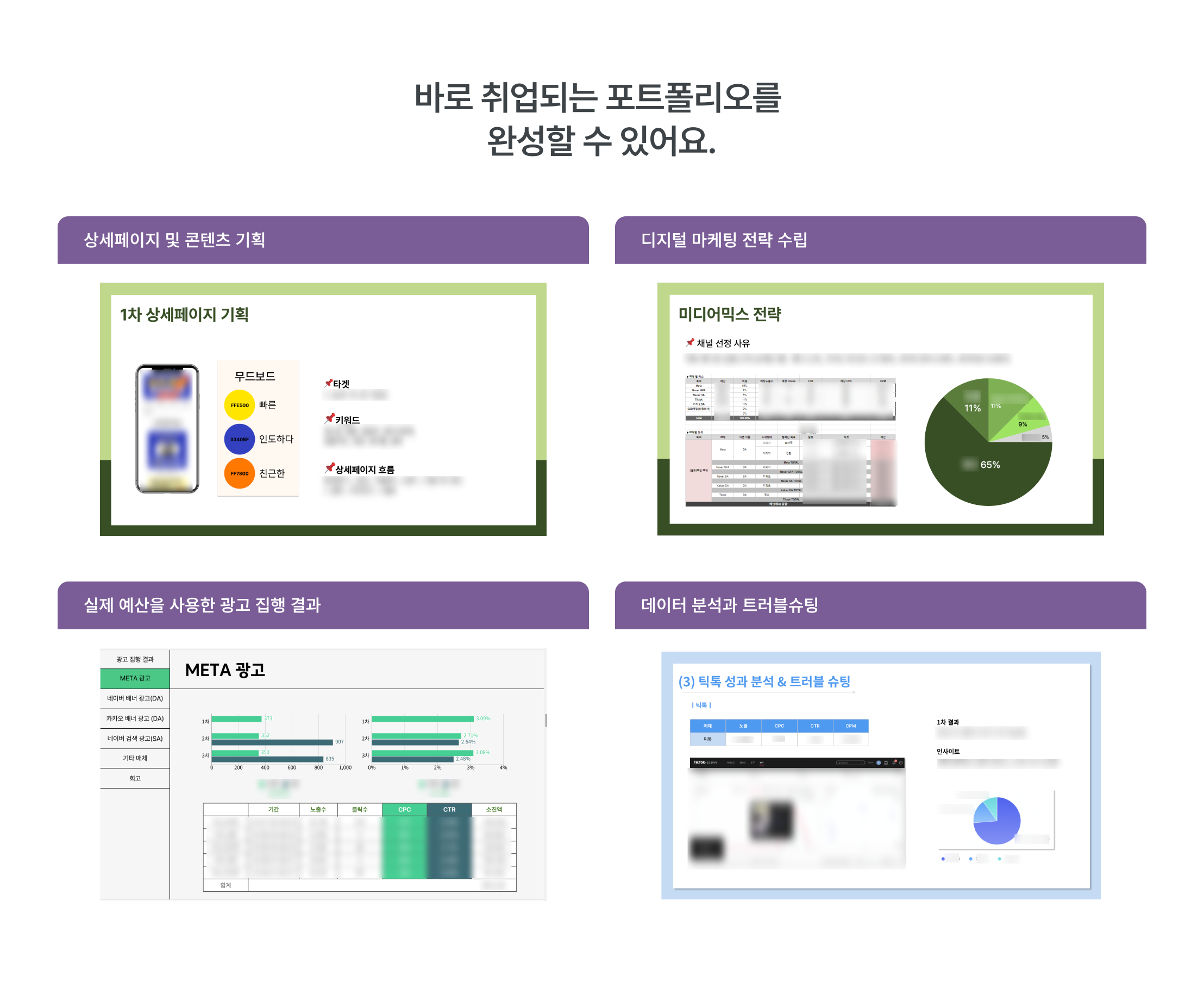 포트폴리오 완성, 취업 준비, 상세페이지 콘텐츠 기획, 디지털 마케팅 전략 수립, 미디어믹스 전략, 실제 예산 광고 집행, 메타 광고, 데이터 분석, 트러블슈팅, 목표 설정, 성과 분석, 마케팅 포트폴리오, 실무 프로젝트, 브랜드 기획, 키워드 전략, 상세페이지 포토, 그래프 분석, 광고 성과 지표, 마케팅 데이터 시각화, 실무형 포트폴리오, 마케팅 실습 결과물, 취업 역량 강화, 마케팅 실전 경험